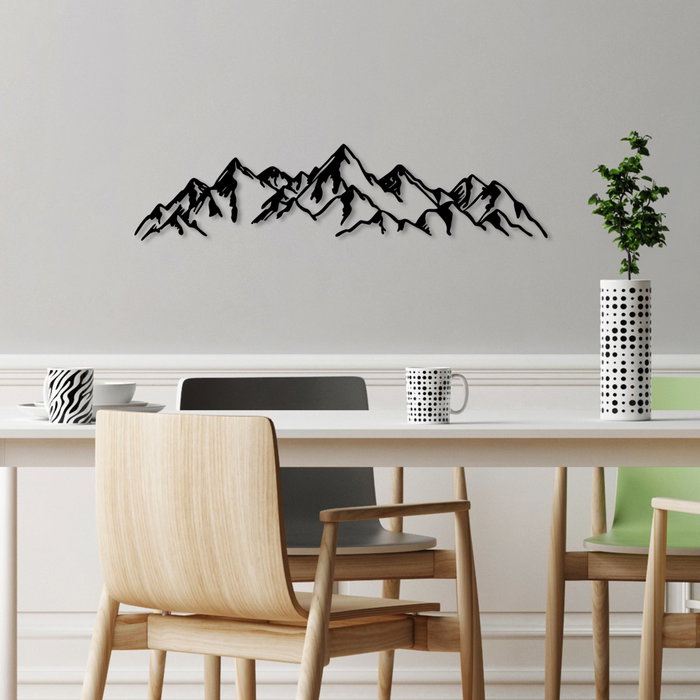 Wallity Mountain View - 1 Escultura de pared de metal negra